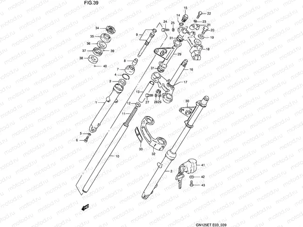 39 - FRONT FORK (MODEL M/N/P/R/S)