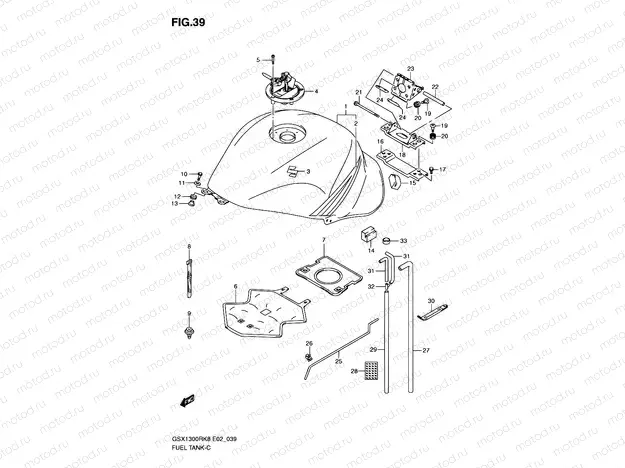 39 - FUEL TANK (MODEL K8)