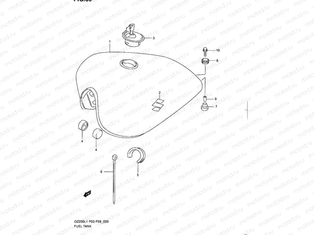 39 - FUEL TANK (MODEL P33)