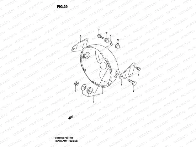 39 - HEADLAMP HOUSING (WITHOUT COWLING)