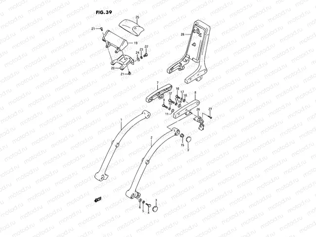39 - PILLION RIDER HANDLE (MODEL H/J/K/L/M/N/P/R E22)