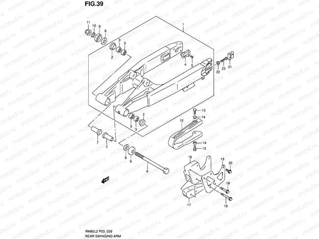 39 - REAR SWINGING ARM (RM85L2 P03)