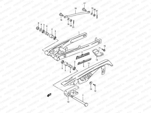 39 - REAR SWINGING ARM (SEE NOTE)