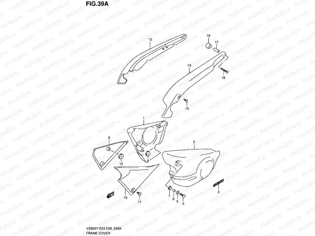 39A - FRAME COVER (MODEL K2/K3)