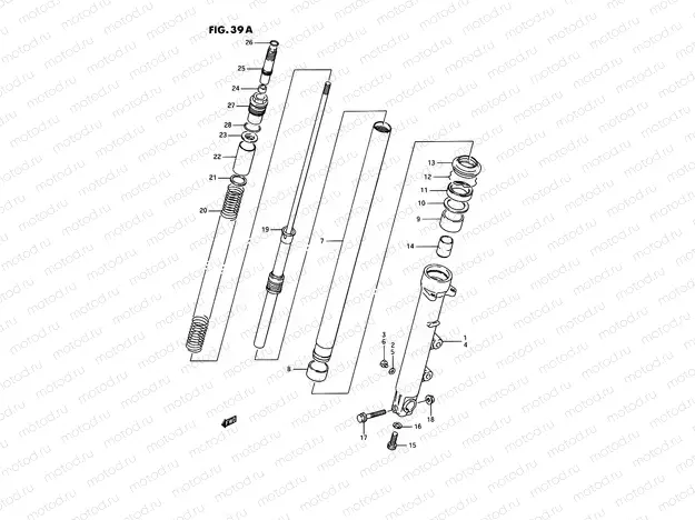 39A - FRONT DAMPER (MODEL K/L/M/N/P)