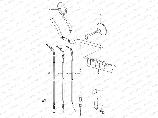 39A - HANDLEBAR (MODEL T/V/W/X)