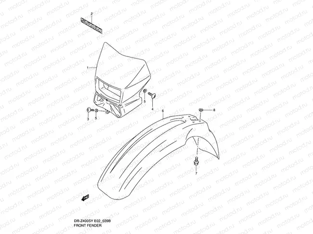 39B - FRONT FENDER (MODEL K2)