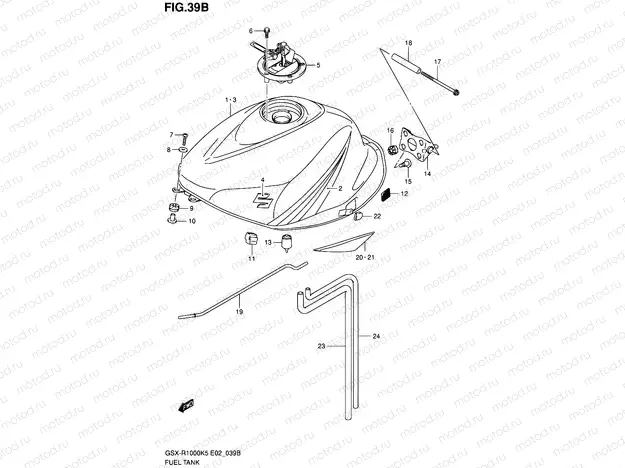 39B - FUEL TANK (GSX-R1000K5 E24,P37)