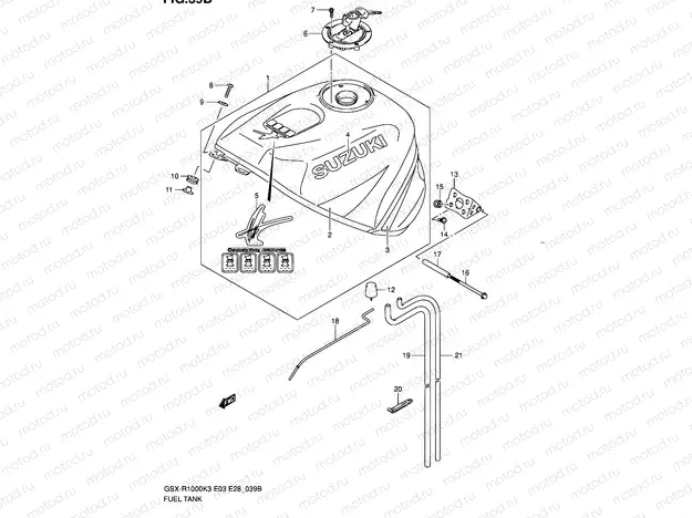 39B - FUEL TANK (GSX-R1000ZK4 E03,E33)