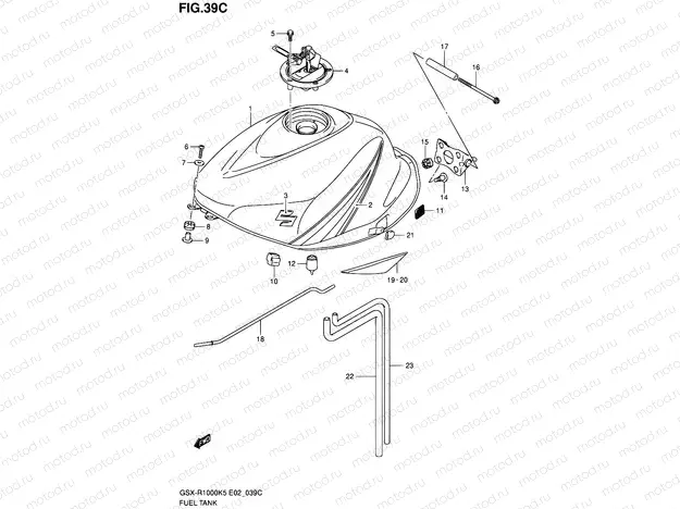 39C - FUEL TANK (GSX-R1000K6 E02,E19)