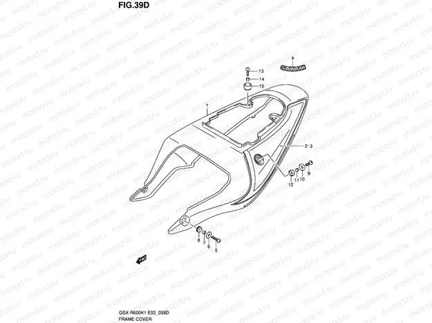 39D - FRAME COVER (GSX-R600ZK3)