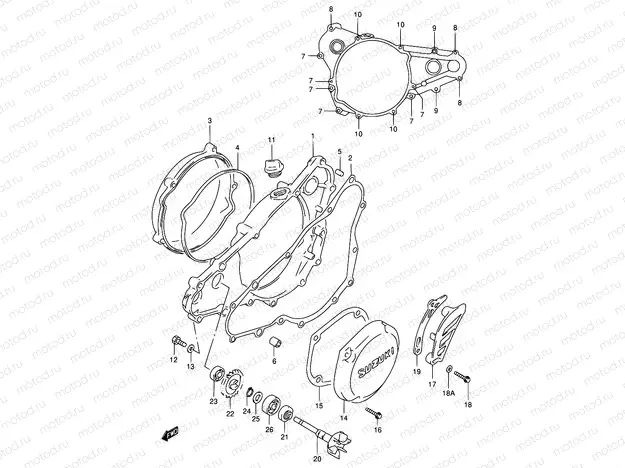 4 - CRANKCASE COVER- WATER PUMP