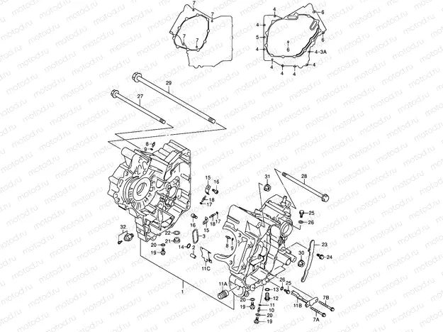 4 - CRANKCASE (MODEL X/Y)