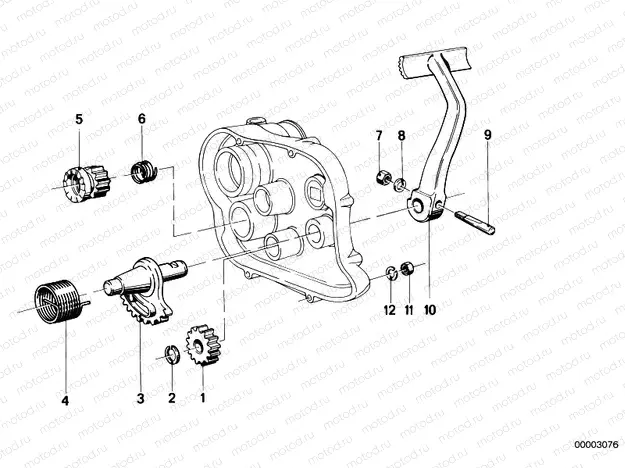 4-speed transmission with kick starter