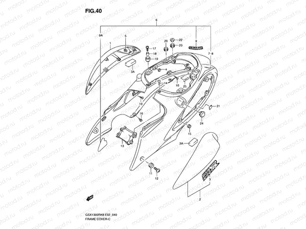 40 - FRAME COVER (MODEL K8)