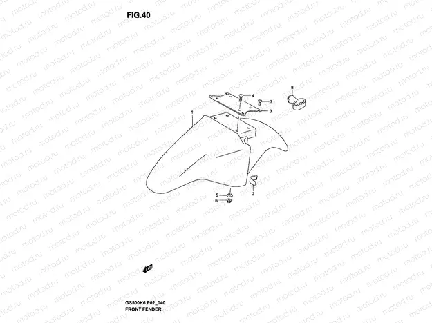 40 - FRONT FENDER (MODEL K3)