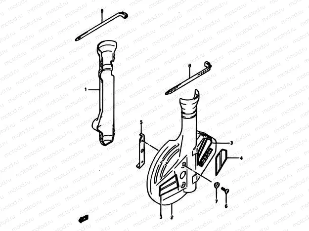 40 - FRONT FORK COVER (MODEL H/J/K)
