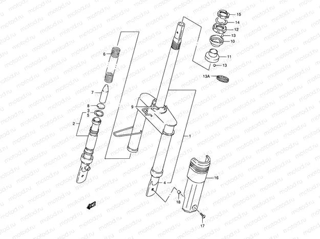 40 - FRONT FORK (SEE NOTE)