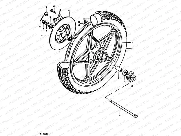 40 - FRONT WHEEL (GT200EX)