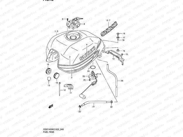 40 - FUEL TANK (MODEL K2)