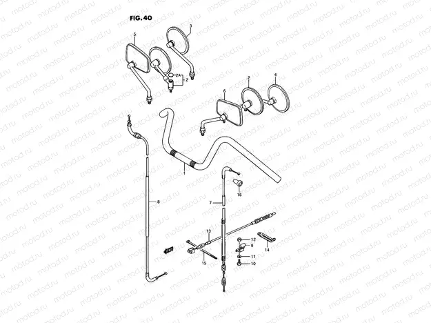 40 - HANDLEBAR - CONTROL CABLE (LS650PG/PJ/PK/PL,MODEL M/R)