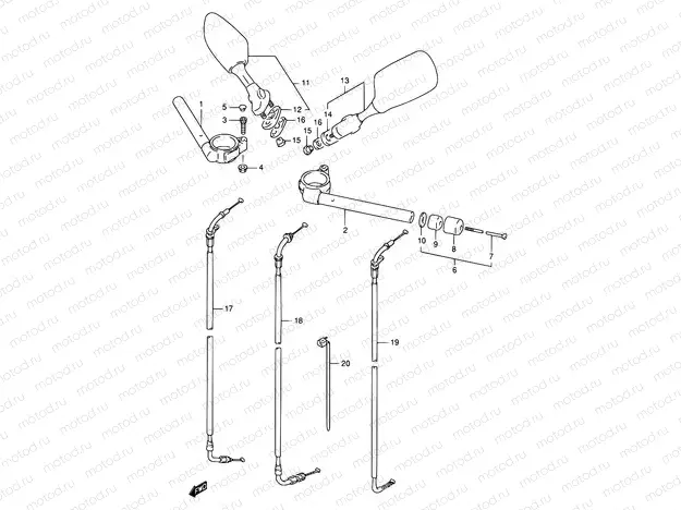 40 - HANDLEBAR (MODEL P/R)