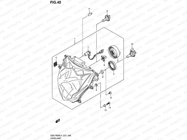 40 - HEADLAMP (GSX-R600UFL4 E21)
