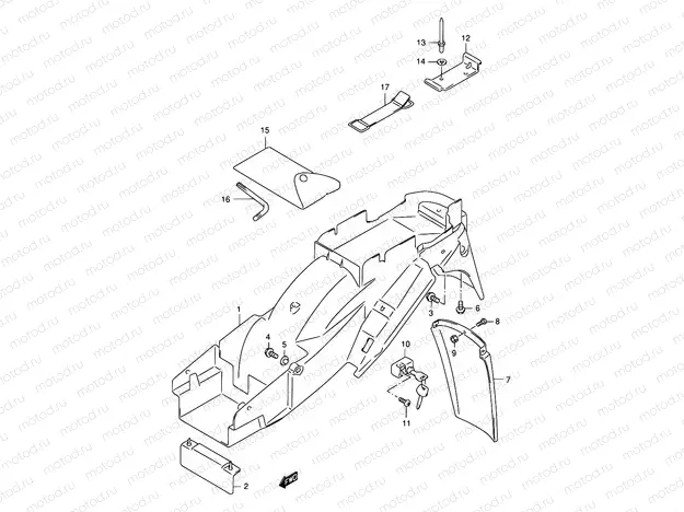 40 - REAR FENDER (MODEL W/X/Y/K1/K2)