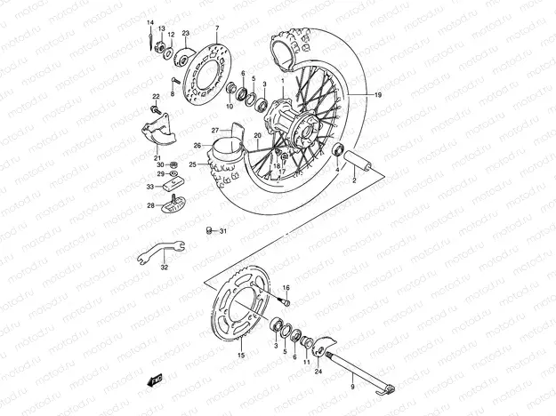 40 - REAR WHEEL (MODEL K/L/M)