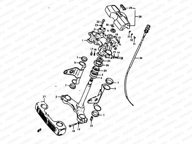 40 - STEERING STEM (GS1000N, HN, EN)