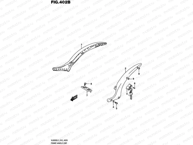 402B - FRAME HANDLE GRIP (VL800BL5 E43)