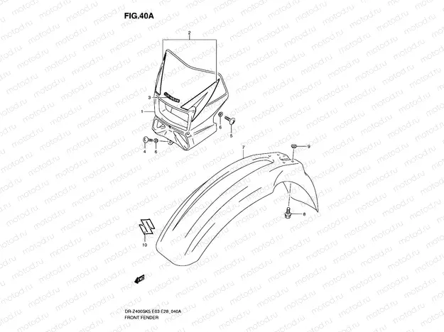 40A - FRONT FENDER (MODEL K9)