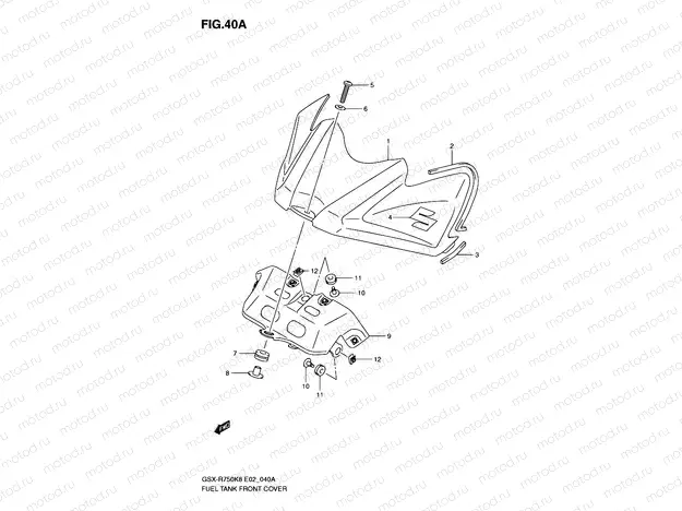 40A - FUEL TANK FRONT C0VER (MODEL K9)