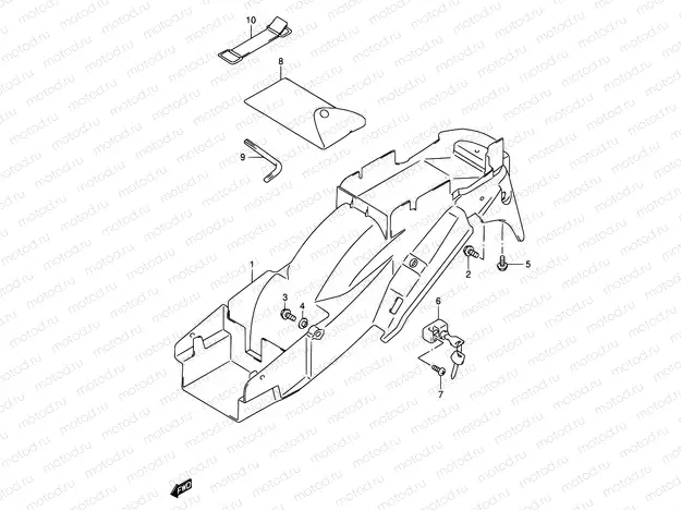 40A - REAR FENDER (MODEL K3)