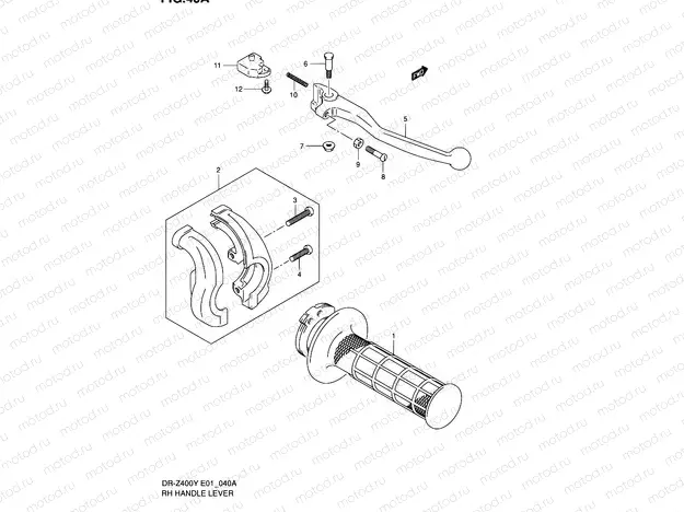 40A - RIGHT HANDLE LEVER (DR-Z400E E24)