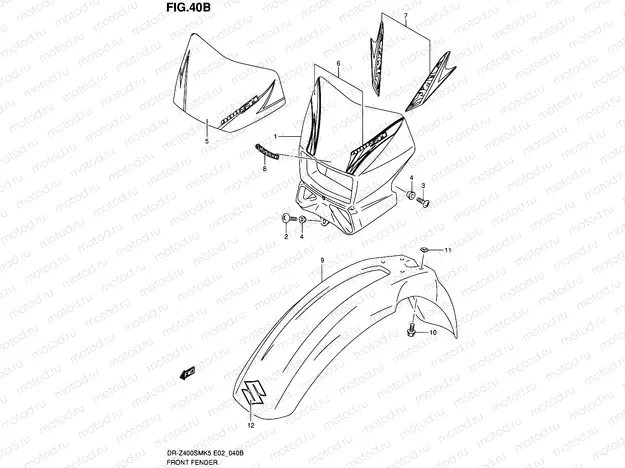 40B - FRONT FENDER (MODEL K7/K8)