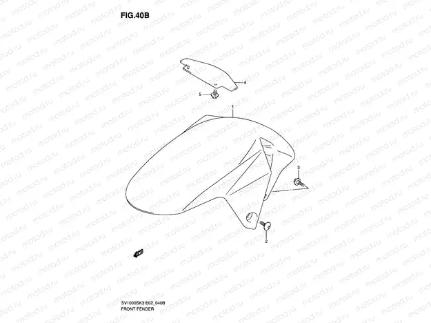 40B - FRONT FENDER (SV1000SZ/S1Z/S2Z K5)