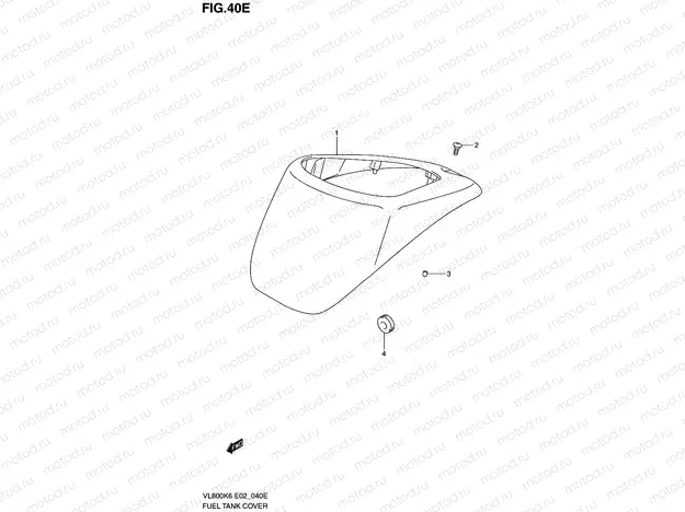 40E - FUEL TANK COVER (MODEL K9/L0)