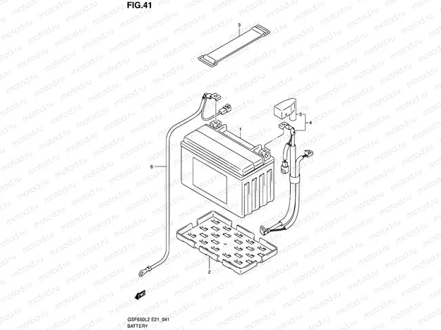 41 - BATTERY (GSF650SUAL2 E21)
