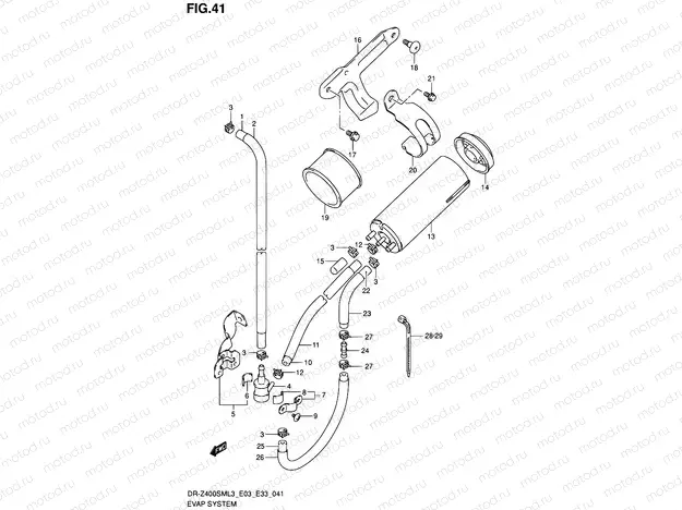 41 - EVAP SYSTEM (DR-Z400SML3 E33)