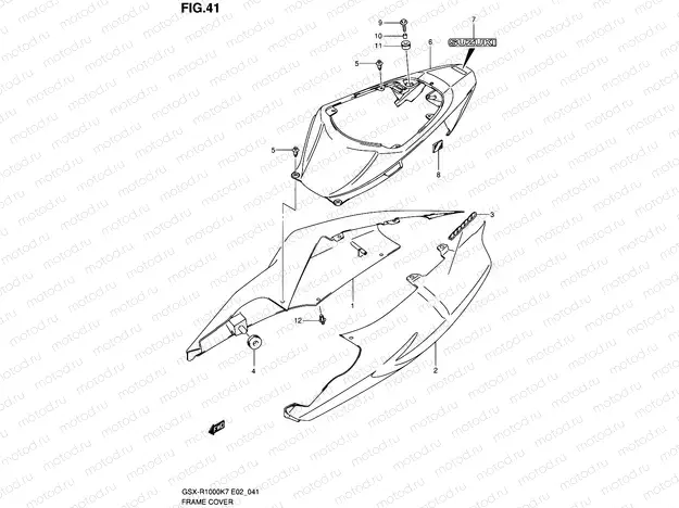 41 - FRAME COVER (GSX-R1000K7 E02,E19,E24,E51,P37)