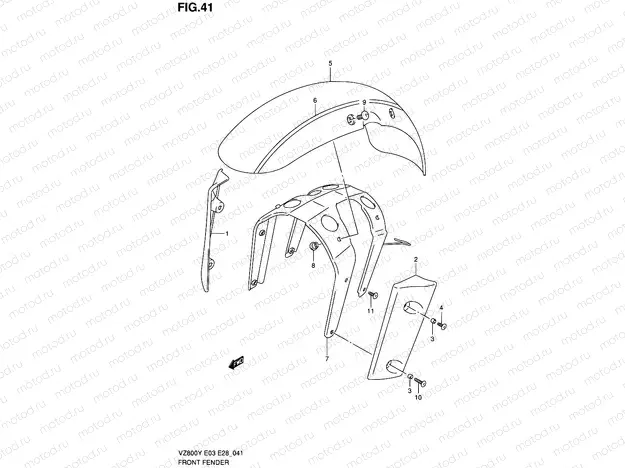 41 - FRONT FENDER (MODEL V)