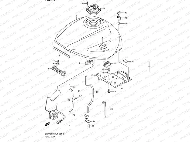 41 - FUEL TANK (GSX1250FAL1 E21)