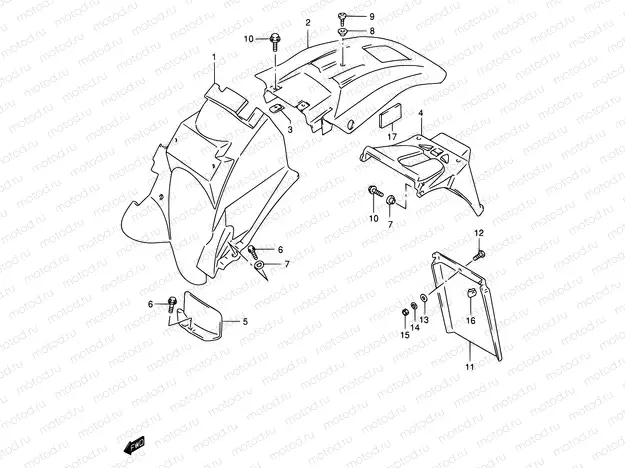 41 - REAR FENDER (MODEL K1/K2/K3)