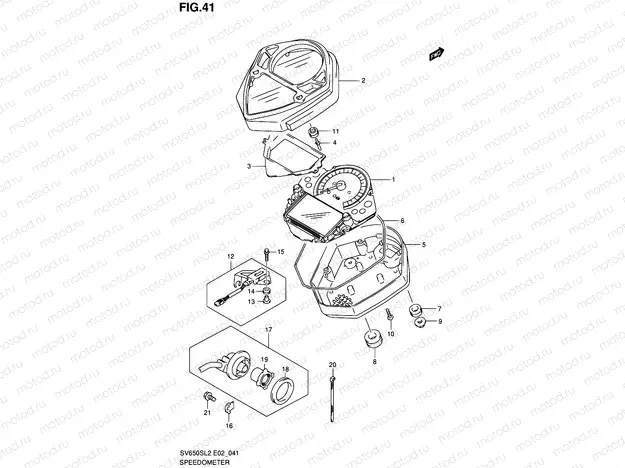 41 - SPEEDOMETER (SV650SAL2 E24)