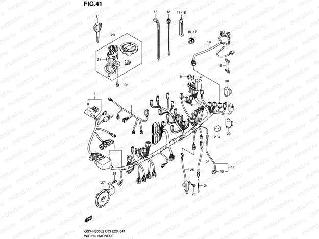 41 - WIRING HARNESS (GSX-R600L2 E03)