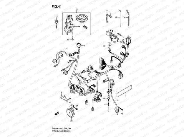 41 - WIRING HARNESS (SV650SK8/SK9)