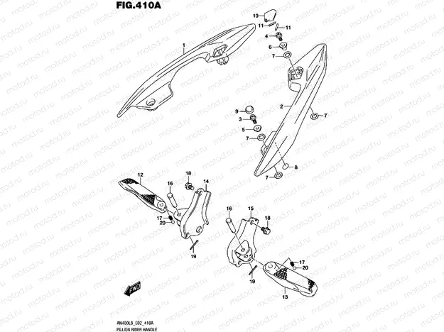 410A - PILLION RIDER HANDLE