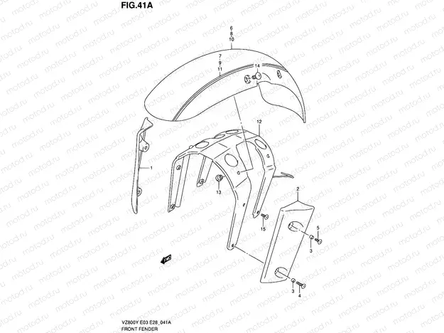 41A - FRONT FENDER (MODEL W/X)