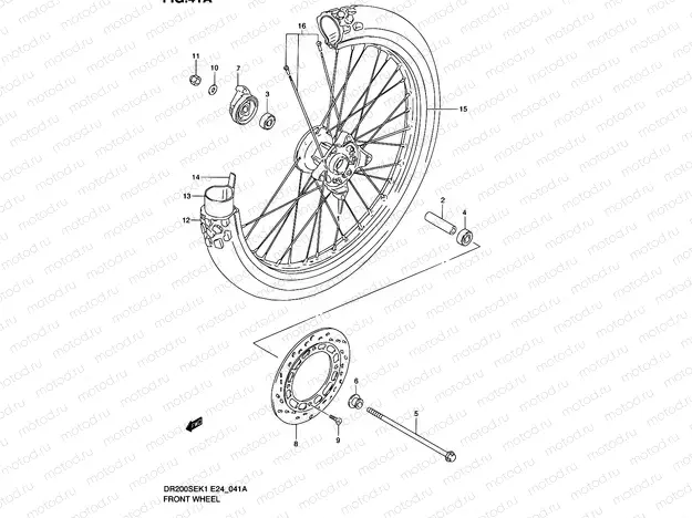 41A - FRONT WHEEL (MODEL K2/K3/K4/K5 E06,E24)